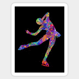 Ice skater watercolor art Sticker